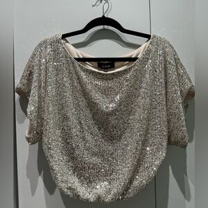 Vici (Aakaa) Wintour Billowed Sequin Top Champange SzS